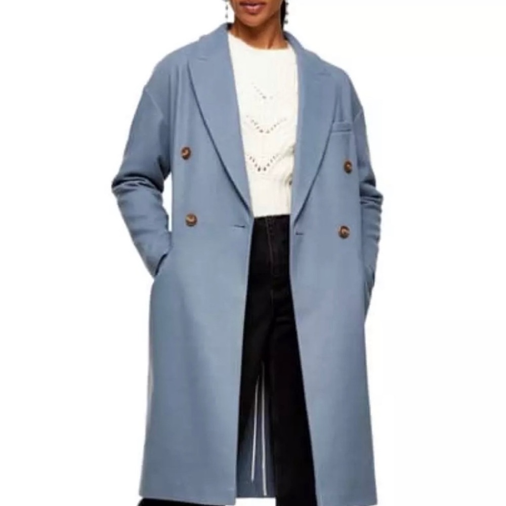 Topshop denim blue peacoat